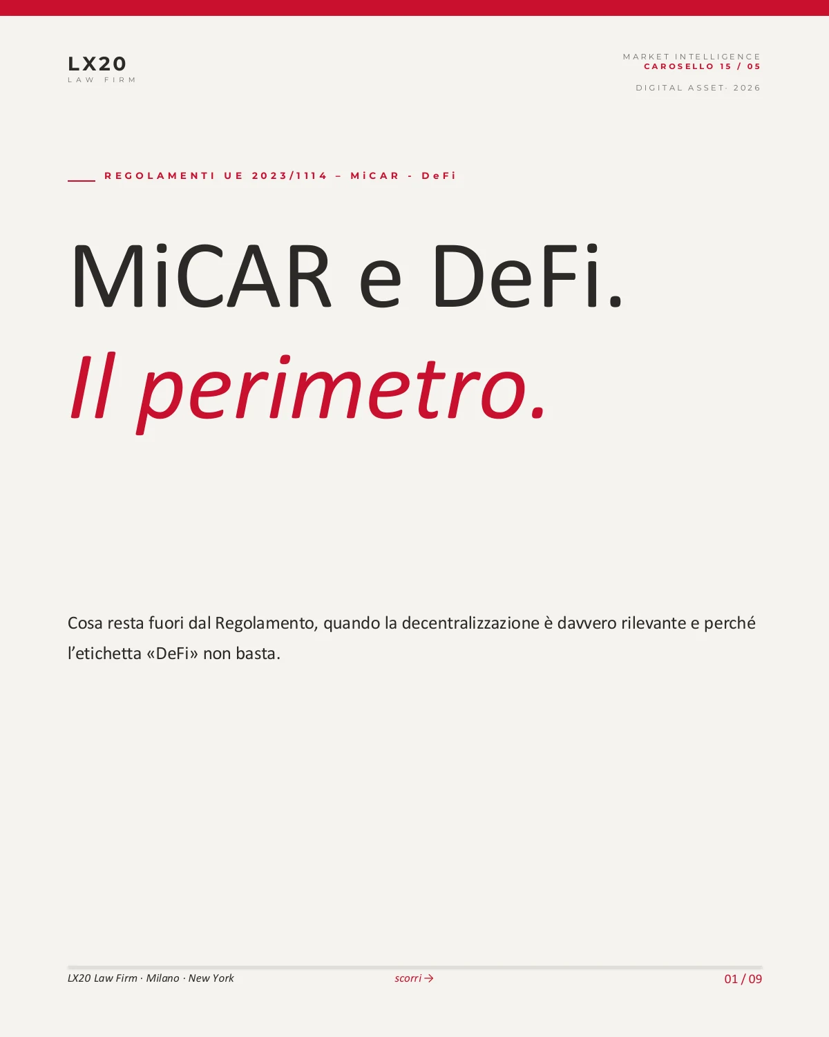 MiCAR and DeFi. The Perimeter. — slide 1